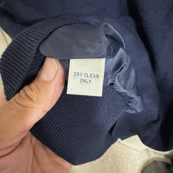 Fairway Green Citi Italian Merino Wool 1/4 Zip Sweatshirt Blue Navy Mens Medium - Picture 10 of 10